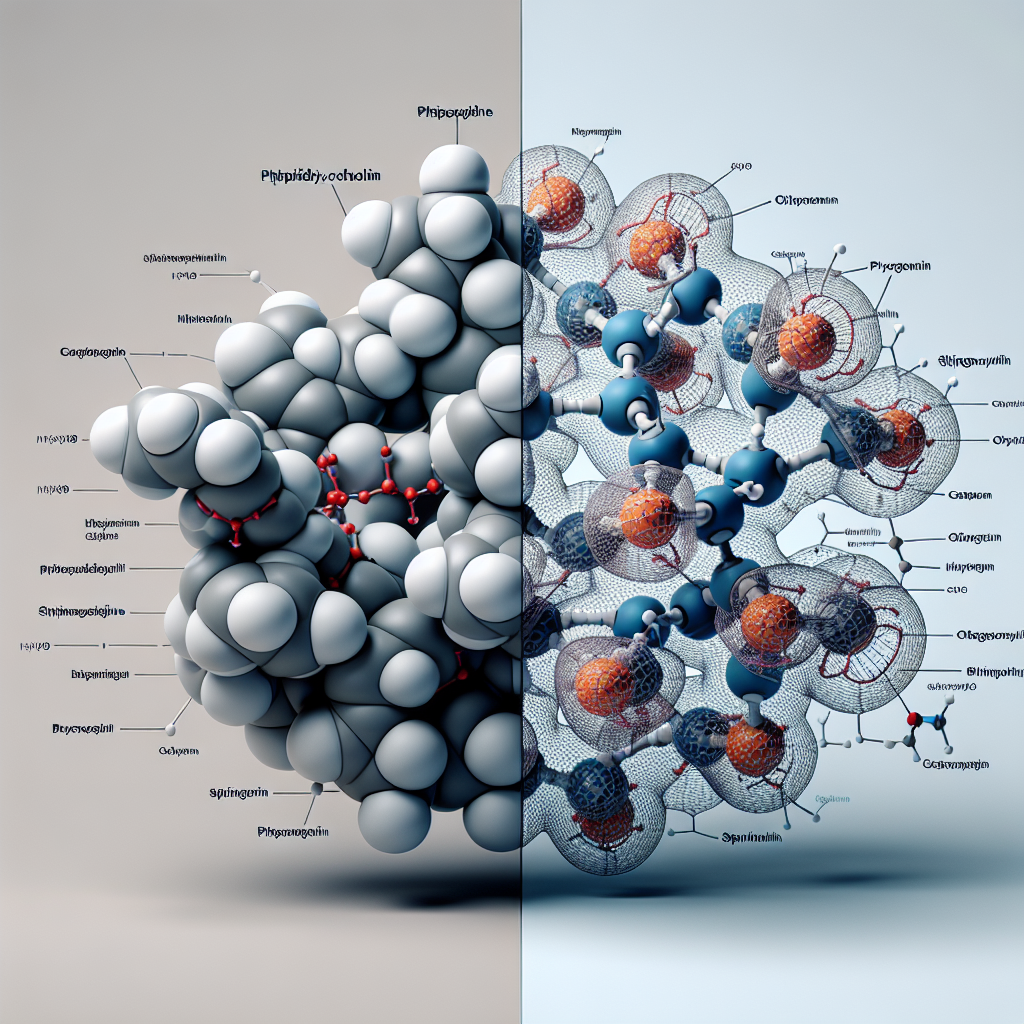 Molecular structure diagram with labeled components on a gray background